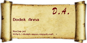 Dodek Anna névjegykártya